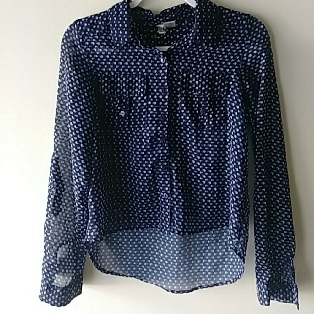 Button down blue blouse